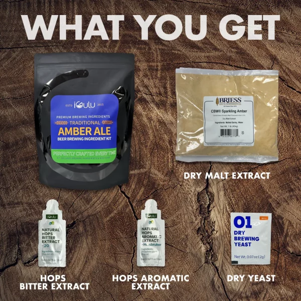 iGulu Traditional Amber Ale Beer Brewing Ingredient Kit - Image 3